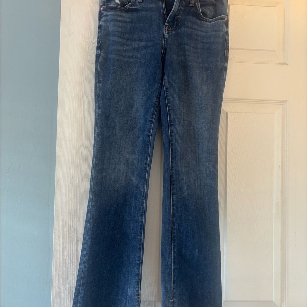 Express Dark Blue Women's Boot Cut Jeans skyscraper stretch size small short